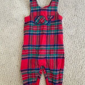 Vineyard Vines Red and Blue Plaid Kids Overalls